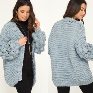 Chunky threads sweater cardigan